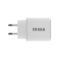 TESLA Power Charger T220 - Dual 25 W PD 3.0/PPS Fast Charger (White)