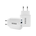 TESLA Power Charger T220 - Dual 25 W PD 3.0/PPS Fast Charger (White)