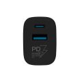 TESLA Power Charger T220 - Dual 25 W PD 3.0/PPS Fast Charger (Black)