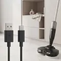 TESLA GlideStar GQ500 - mop with LED lights on and a close-up of USB-A and USB-C connectors