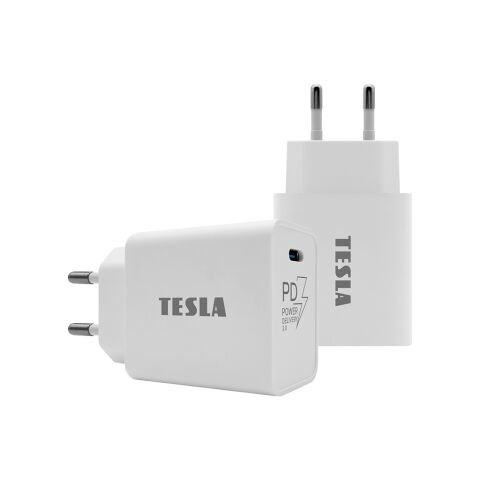 TESLA Power Charger T100 - 20 W PD 3.0/PPS Fast Charger (White)