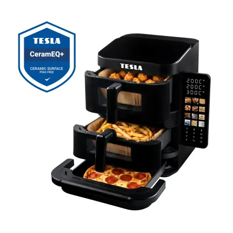 TESLA AirCook TrioZone Q636 XXL - Multifunctional Three-Zone Digital Air Fryer